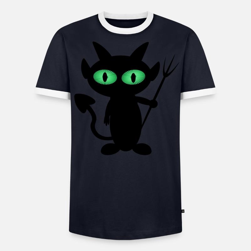 Devilish T-shirt little devil with psycho eyes Men's Ringer Shirt