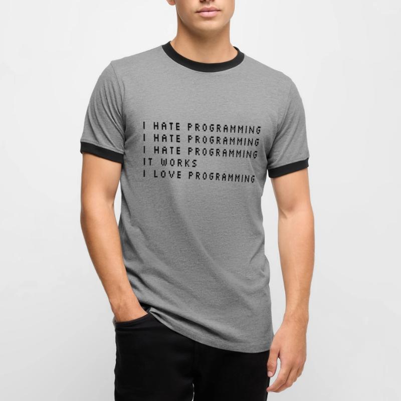 I Hate Programming Coder Programmer Software Devel Männer Kontrast-T-Shirt