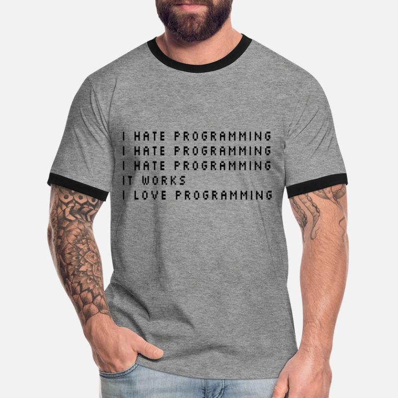 I Hate Programming Coder Programmer Software Devel Männer Kontrast-T-Shirt