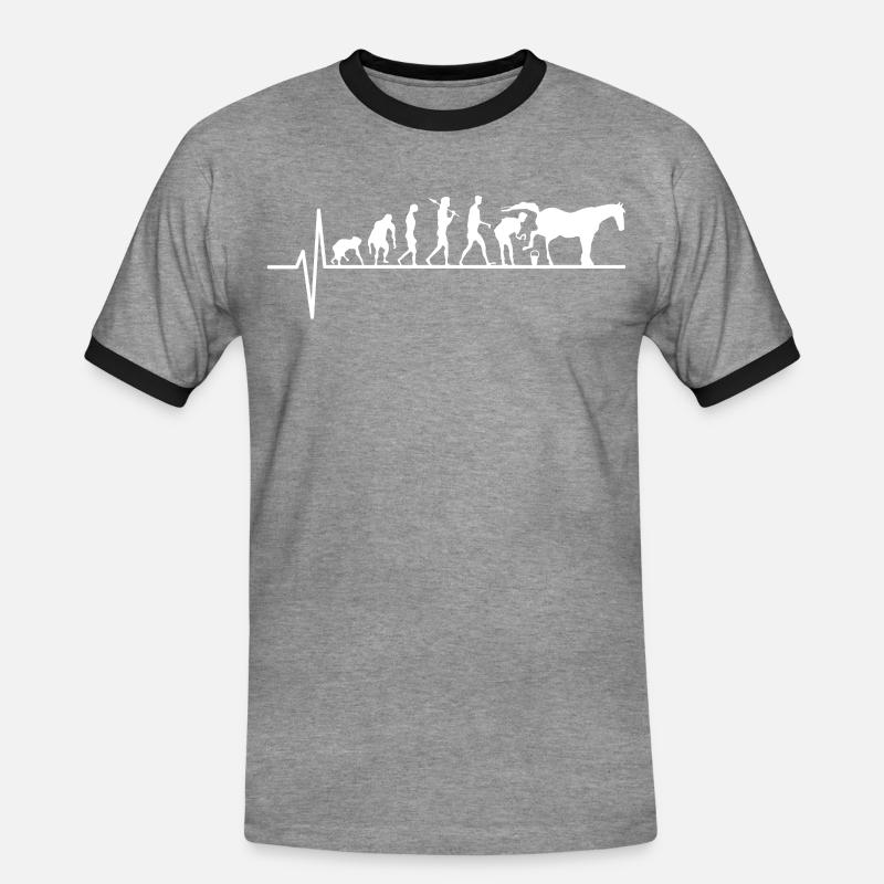 Farrier evolution heartbeat gift - Men's Ringer Shirt - heather grey/black