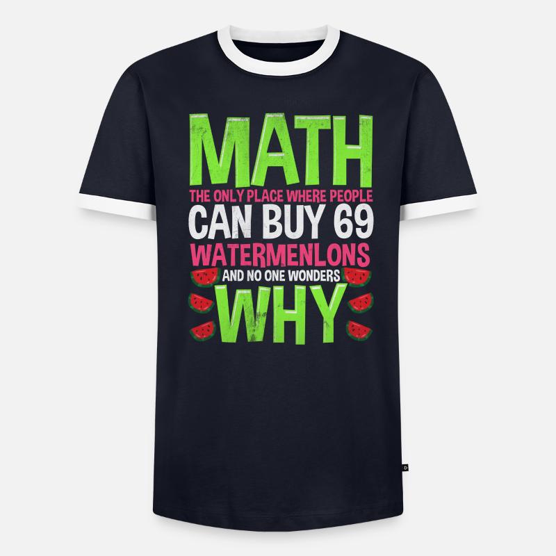Mathe Männer Kontrast-T-Shirt