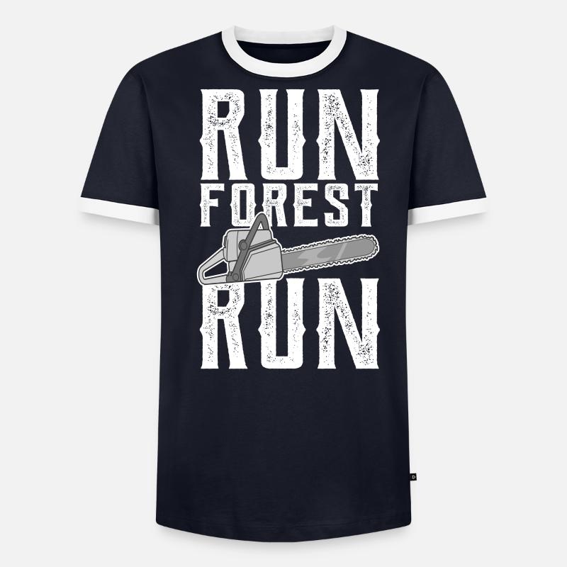 Bûcheron tronçonneuse forestier cadeau forestier T-shirt contrasté Homme