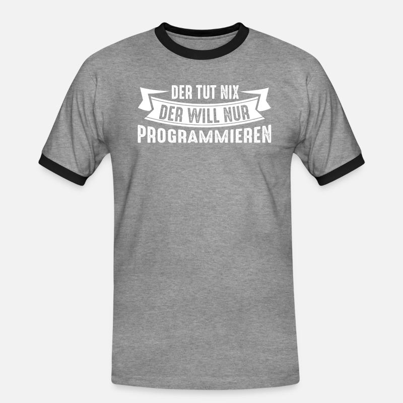 Programmierer Programmieren - Männer Kontrast-T-Shirt - Grau meliert/Schwarz