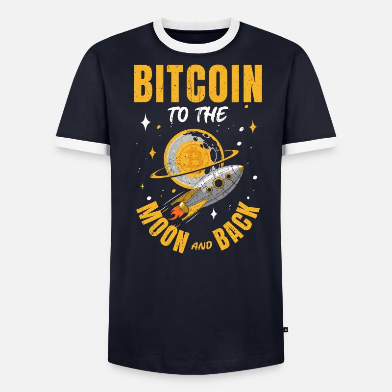 Bitcoin Tshirt Bourse Argent Crypto Blockchain Hodl T-shirt contrasté Homme
