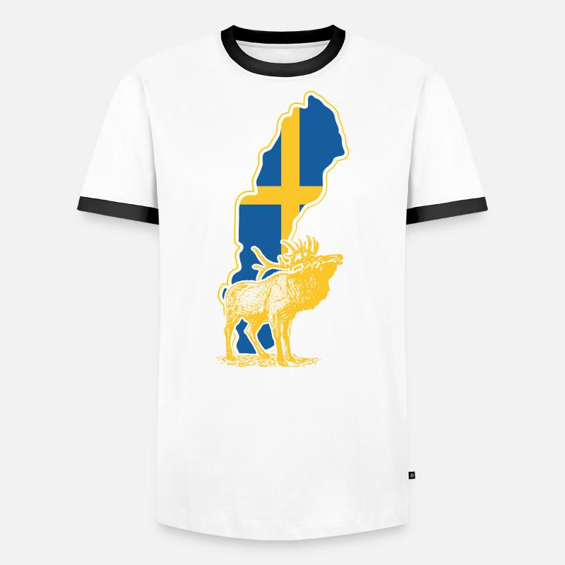 Suède Tshirt Elch T-shirt contrasté Homme