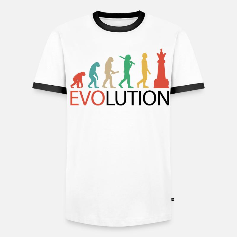 Évolution des échecs pour les joueurs d’échecs Queen Chess T-shirt contrasté Homme