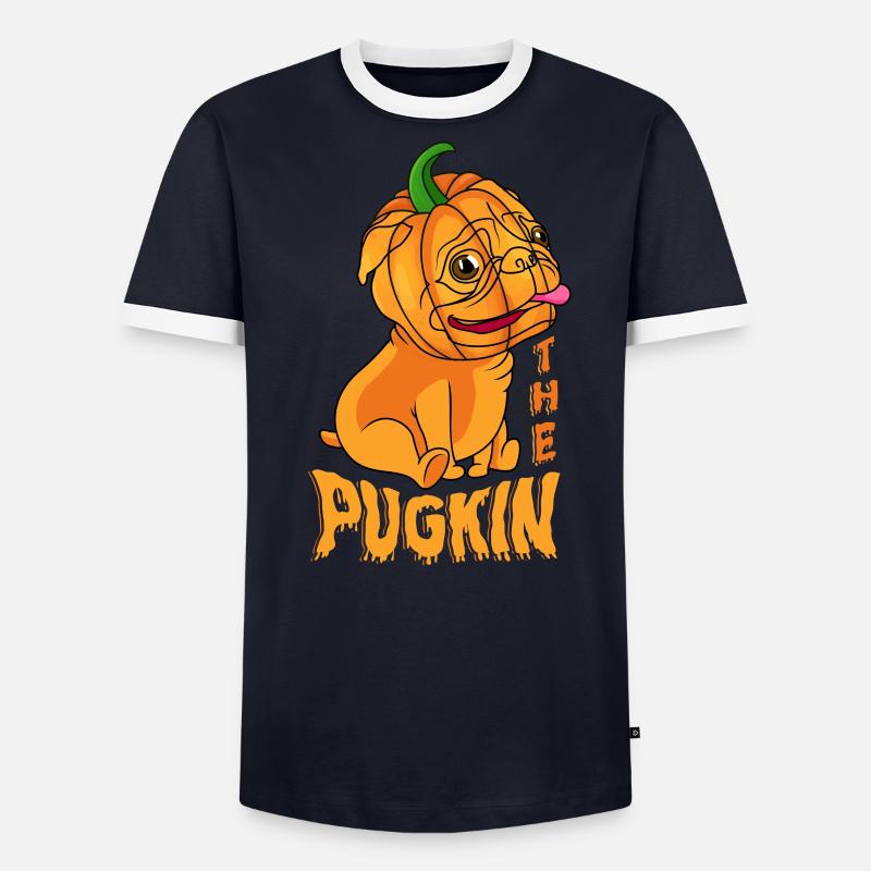 Der Pugkin-süßes Oder - Männer Kontrast-T-Shirt - undefined