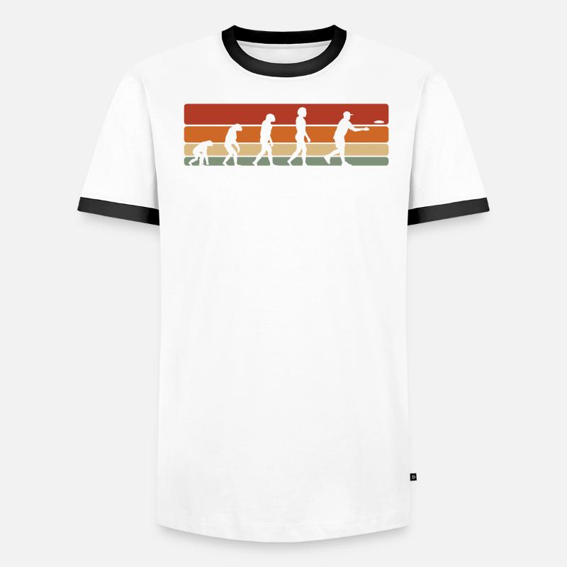 Frisbee Evolution Ultimate Frisbee Player Sport T-shirt contrasté Homme