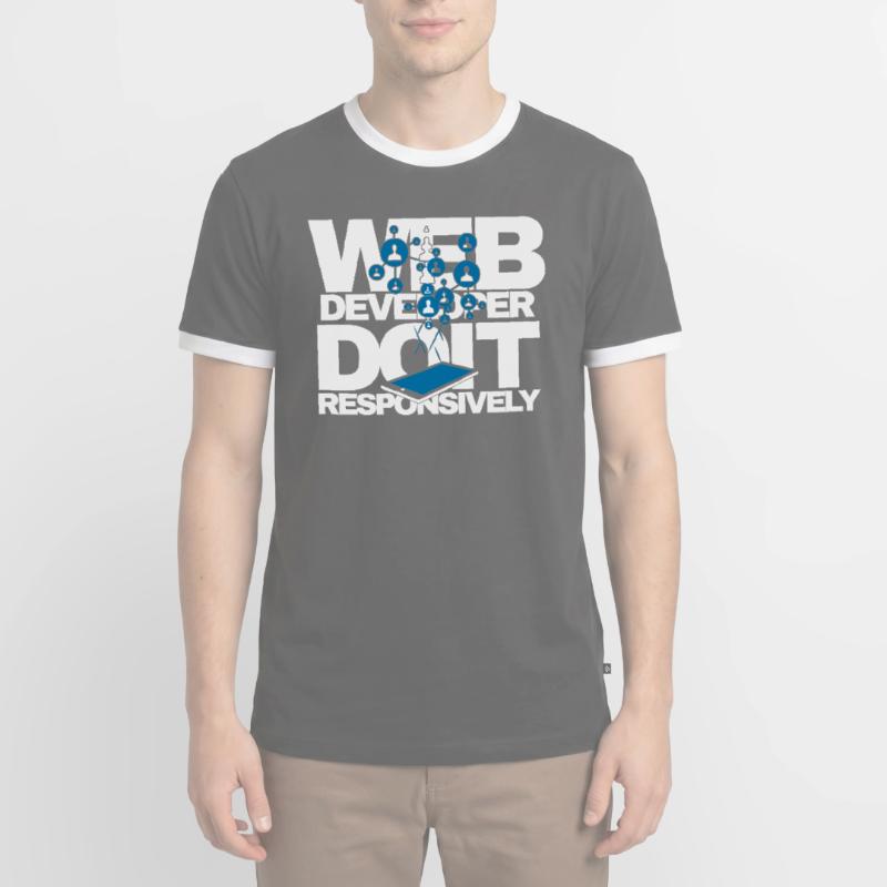 Programme de site Web Développeur Web réactif T-shirt contrasté Homme