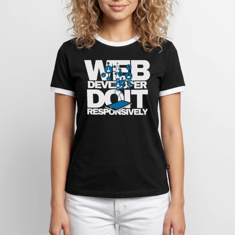 Programme de site Web Développeur Web réactif T-shirt contrasté Homme