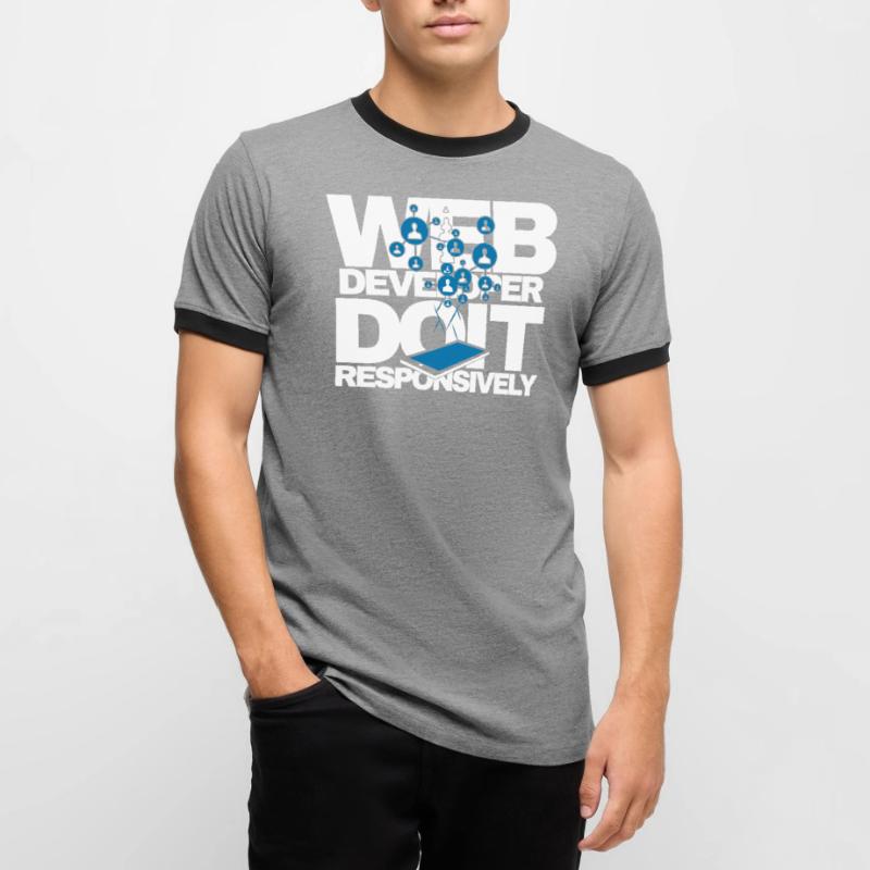 Web Developer Do It Responsively Website Program Men's Ringer Shirt