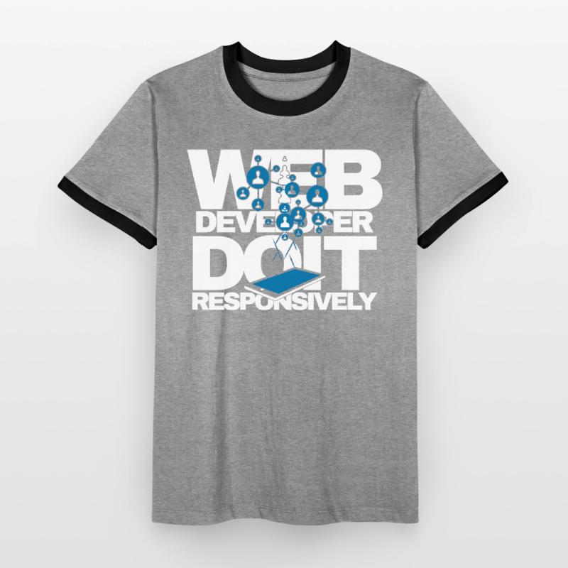 Web Developer Do It Responsively Website Program Men's Ringer Shirt