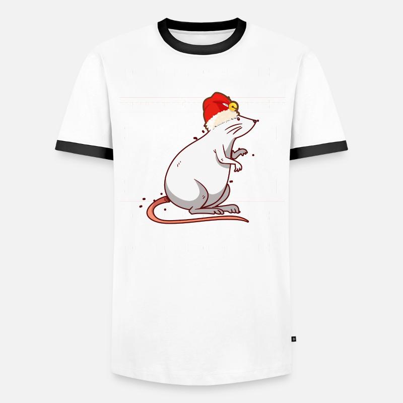 Pull de Noël moche Souris de Noël T-shirt contrasté Homme