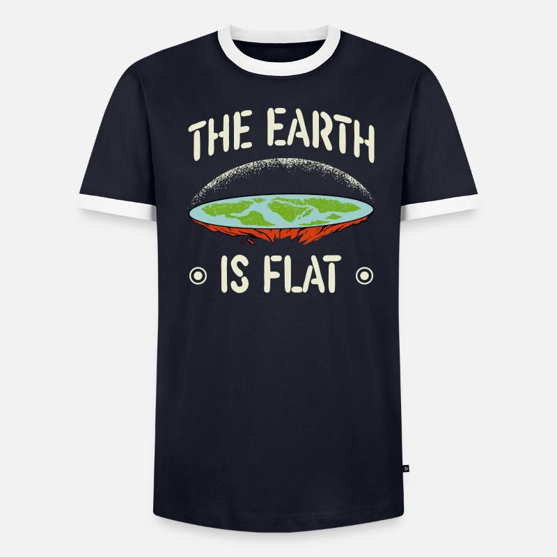 La Terre est Flat Earther Flat Earth Society T-shirt contrasté Homme