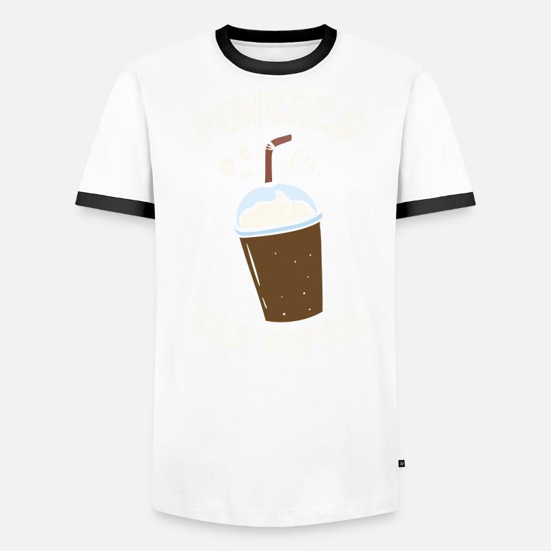 Présenté par Iced Coffee Lover Caffeine Drinker T-shirt contrasté Homme