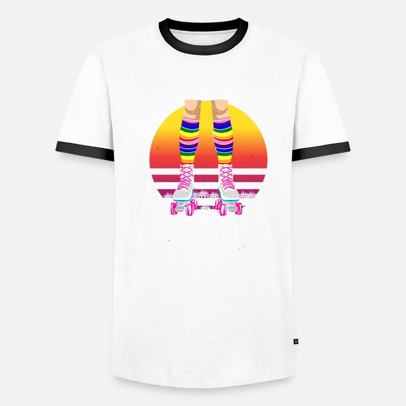 Inline Skate Cadeau Rollskates Roller 70s T-shirt contrasté Homme