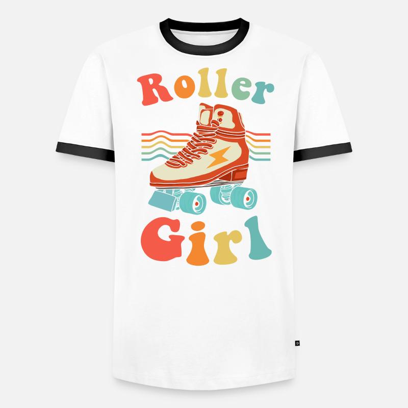 Inline Skate Cadeau Rollskates Roller 70s T-shirt contrasté Homme