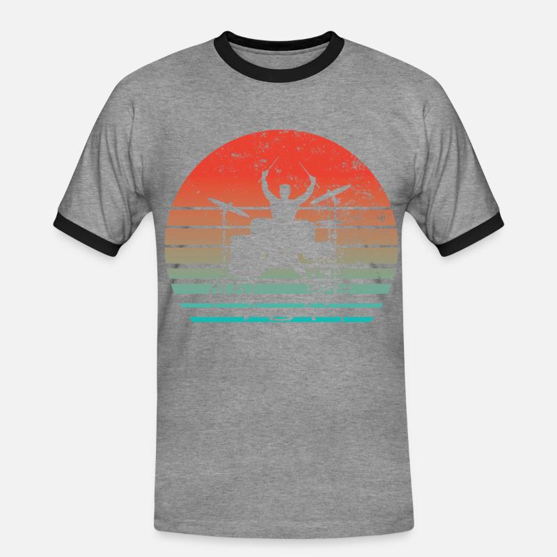 Drummers Drummers Drummers Drummers - Men's Ringer Shirt - heather grey/black