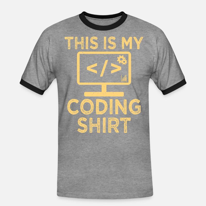 Web developer website development - Men's Ringer Shirt - heather grey/black