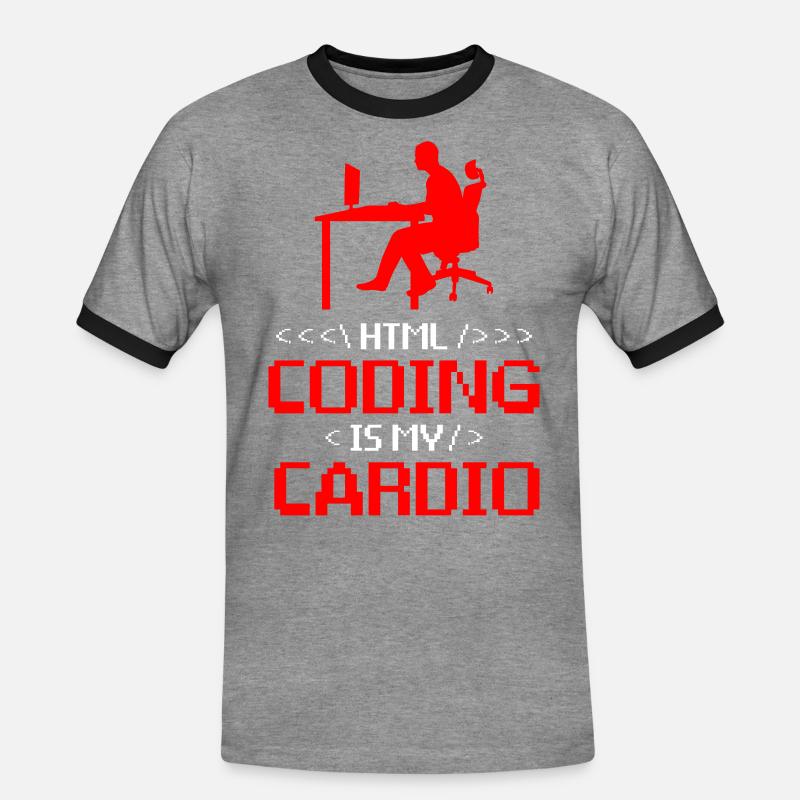 Web Developer Website Development IT Programmer - Men's Ringer Shirt - heather grey/black