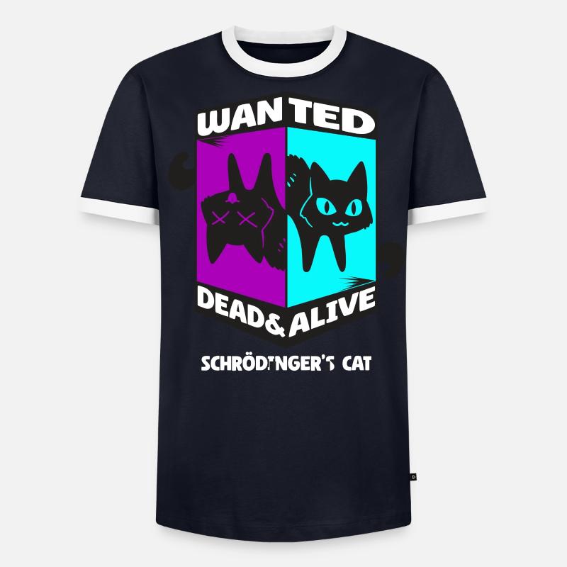 Physik Quanten Nerd Dead Alive Schrödingers Katze Männer Kontrast-T-Shirt