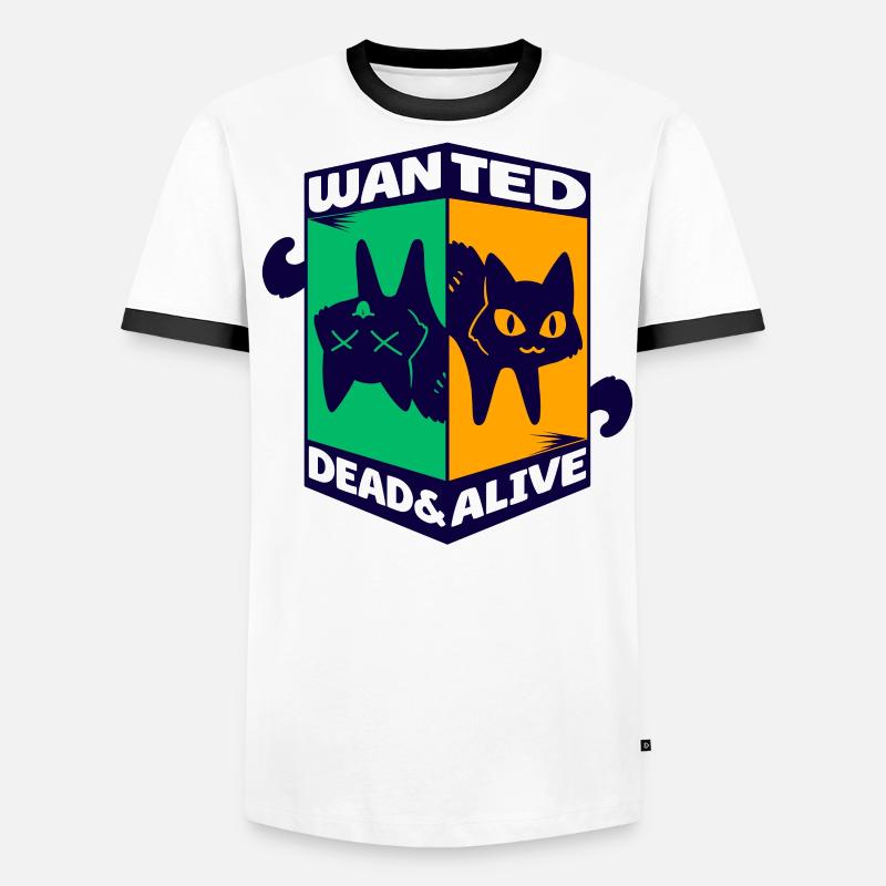 Physik Quanten Nerd Dead Alive Schrödingers Katze Männer Kontrast-T-Shirt