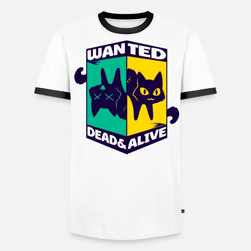 Physik Quanten Nerd Dead Alive Schrödingers Katze Männer Kontrast-T-Shirt
