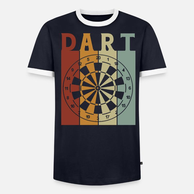 Cadeau de fléchettes Jeu de fléchettes Bullseye T-shirt contrasté Homme
