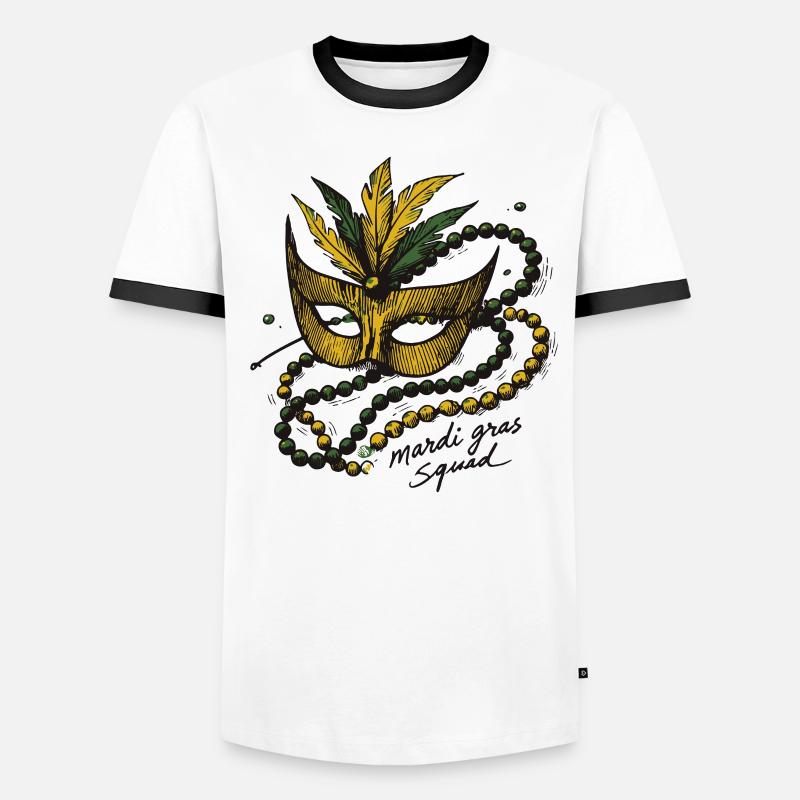 Mardi Gras Squad Masque Perlé Carnaval T-shirt contrasté Homme