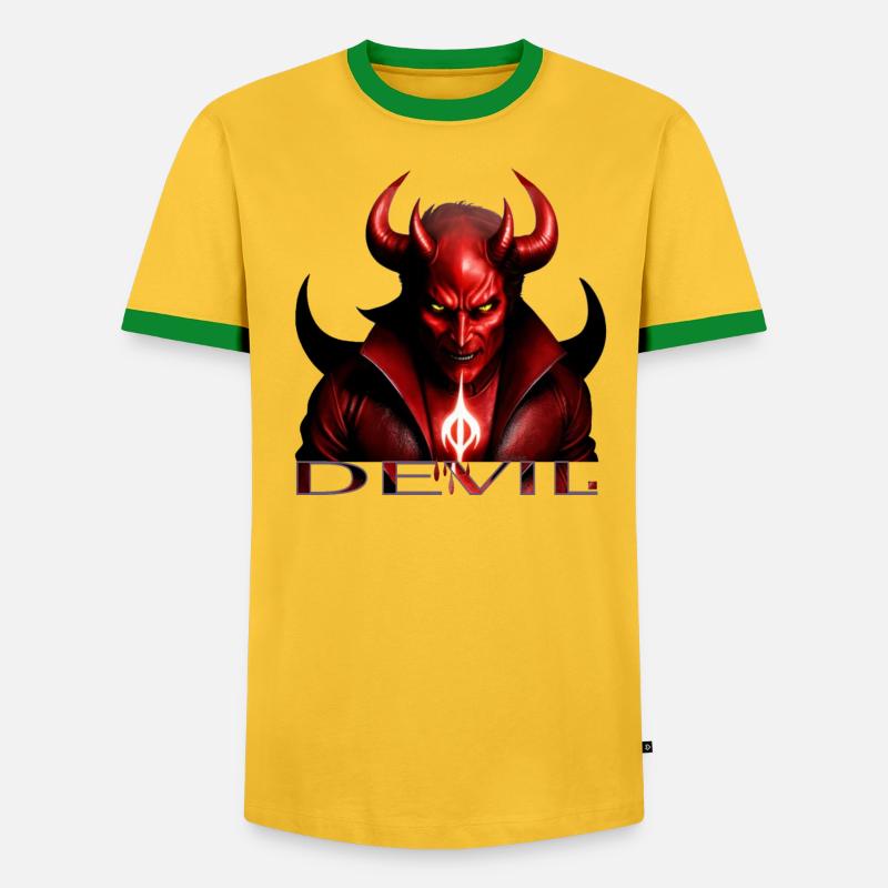 Devil´s Time - Männer Kontrast-T-Shirt - Grau meliert/Schwarz