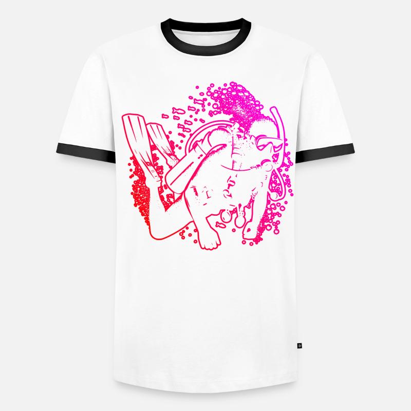 Plongée Libre Plongée Plongeur Plongeur Plongée T-shirt contrasté Homme