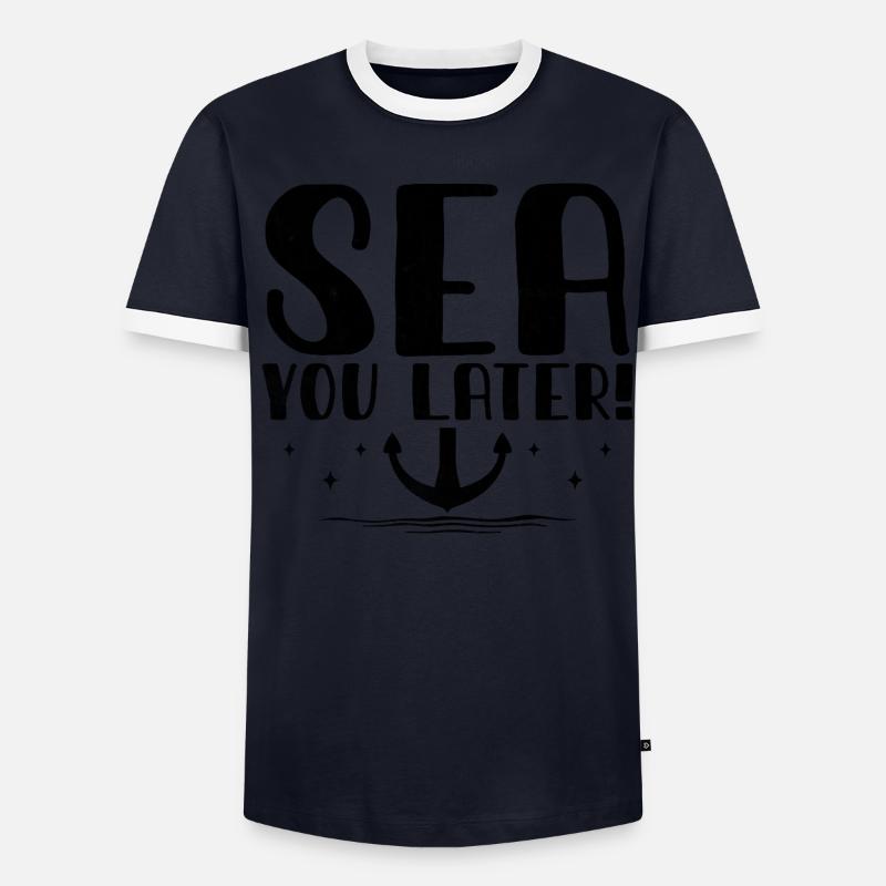 Meer Sie später Paddelboot Männer Kontrast-T-Shirt