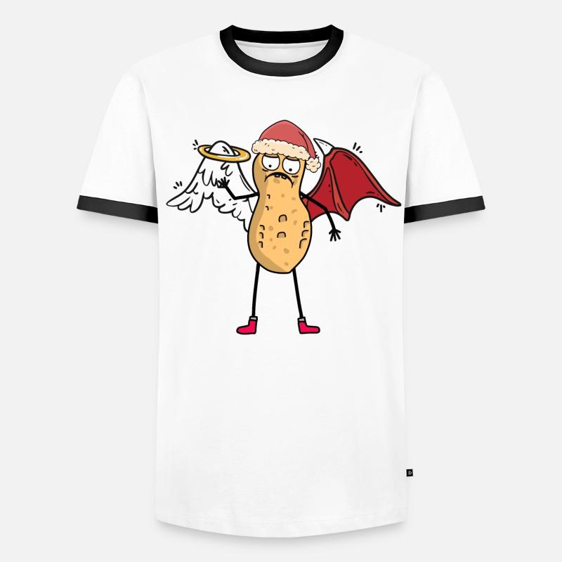 St. Nicholas peanut heavenly devilish xmas Santa Men's Ringer Shirt