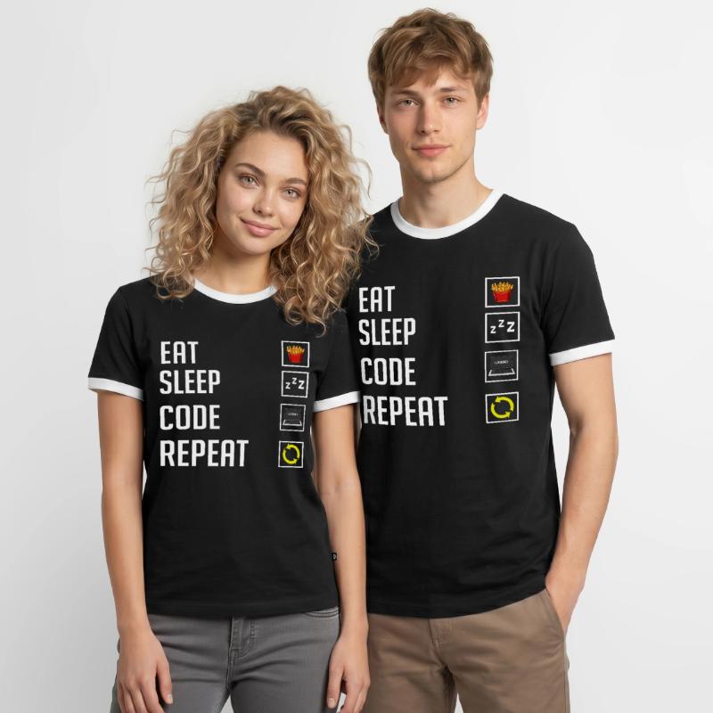 Programmeur Programmation Ordinateur Développeur Pc T-shirt contrasté Homme