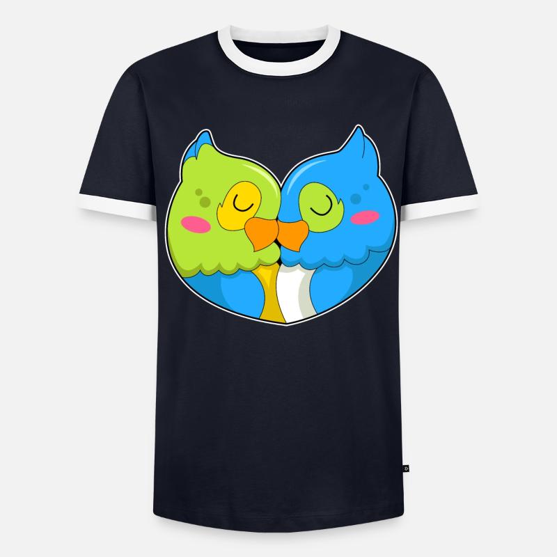 Papagei Liebe - Männer Kontrast-T-Shirt - undefined