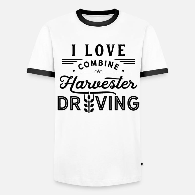 J’aime la moissonneuse-batteuse conducteur de moissonneuse-batteuse T-shirt contrasté Homme