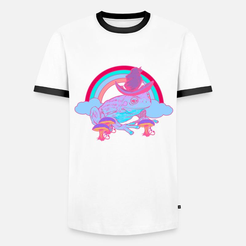Magic Rainbow Toad Frog Wizard Frogs Men's Ringer Shirt