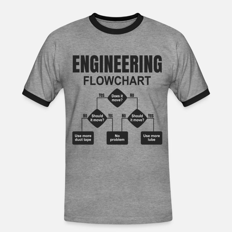 Engineering technischer Flowchart Ingenieur - Männer Kontrast-T-Shirt - Grau meliert/Schwarz