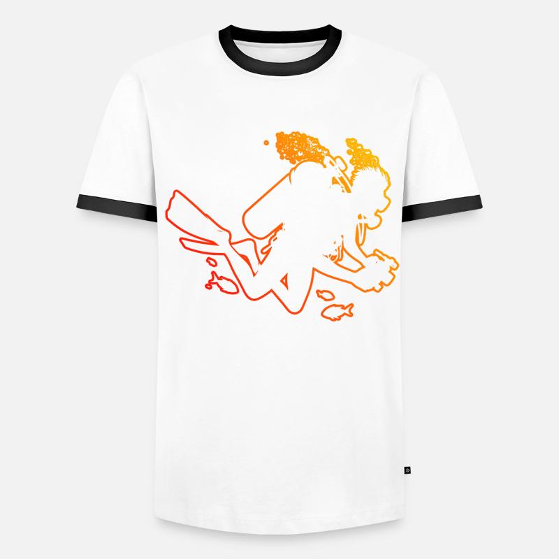 Plongée Homme Plongée Libre Plongée Plongeur Plongeur Plongeur T-shirt contrasté Homme