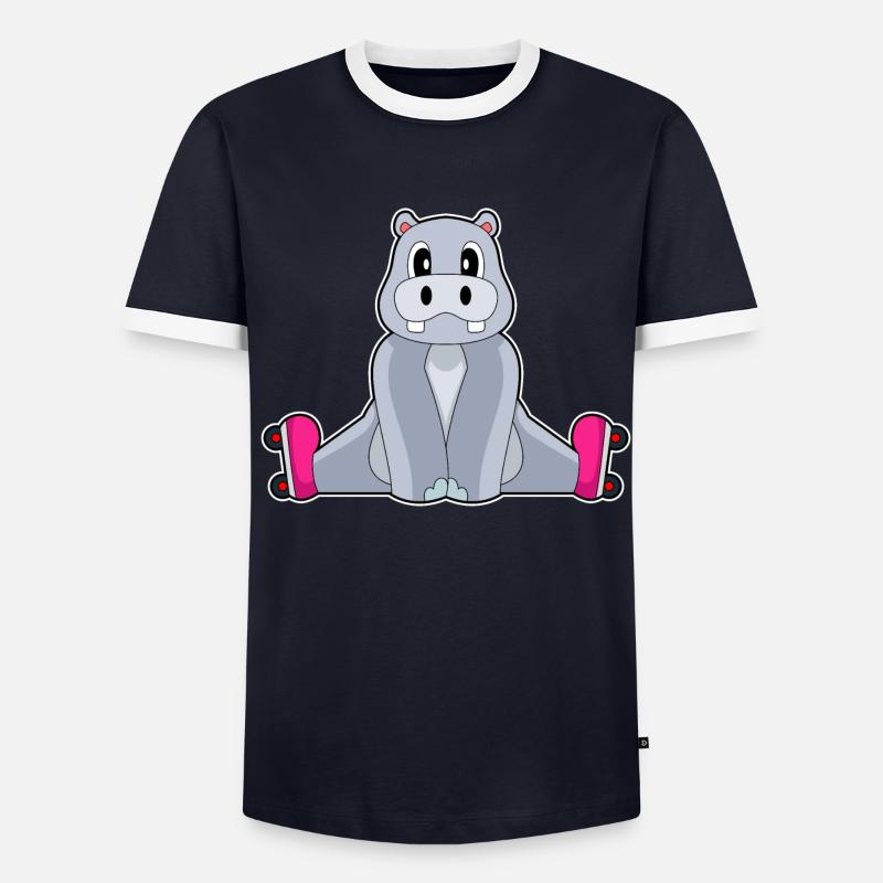 Nilpferd Inline skating Rollschuhe - Männer Kontrast-T-Shirt - undefined