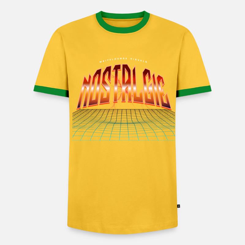 Nostalgie Neon Synthwave - Männer Kontrast-T-Shirt - Grau meliert/Schwarz