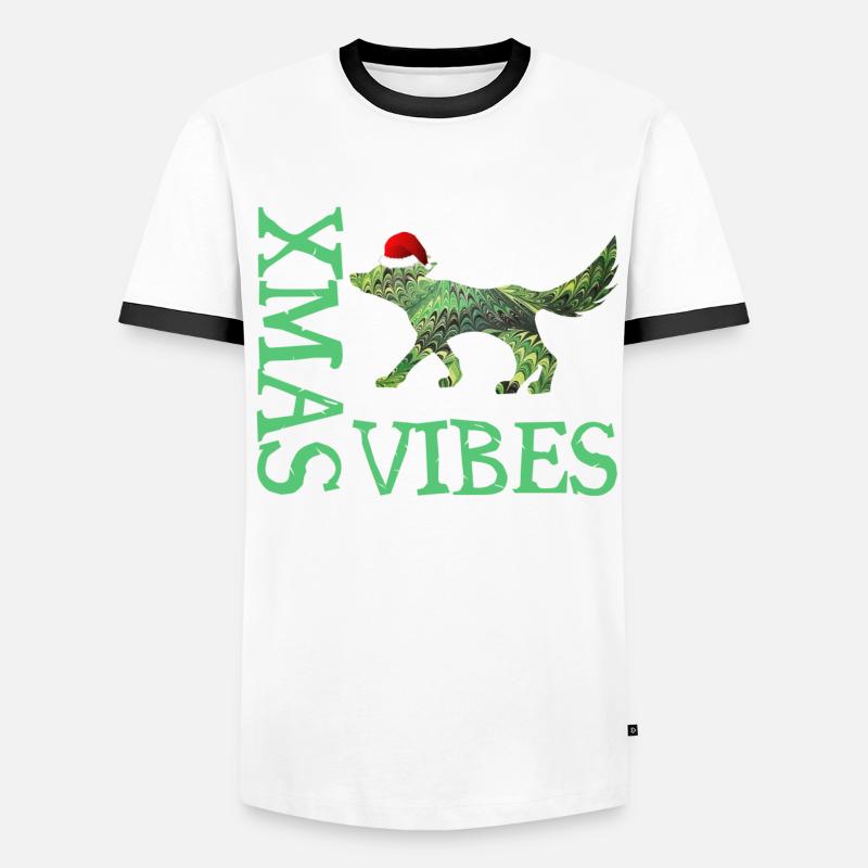 fox e 35 noël vibes de noël T-shirt contrasté Homme