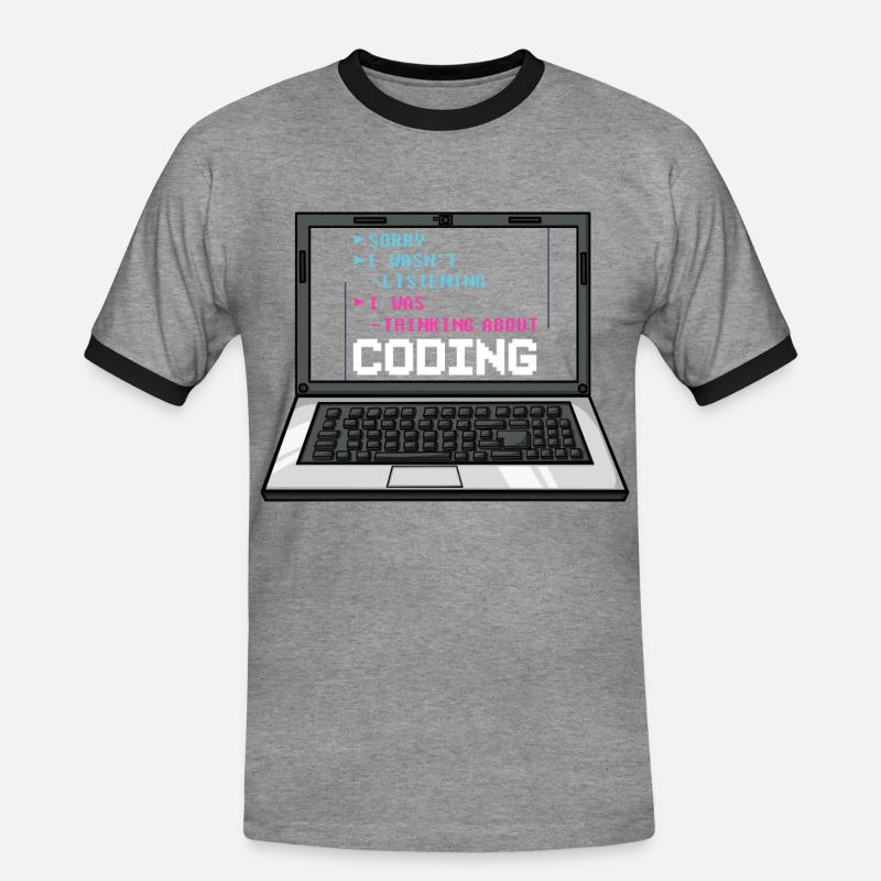 Programmierer Programmieren Computerentwickler Pc - Männer Kontrast-T-Shirt - Grau meliert/Schwarz
