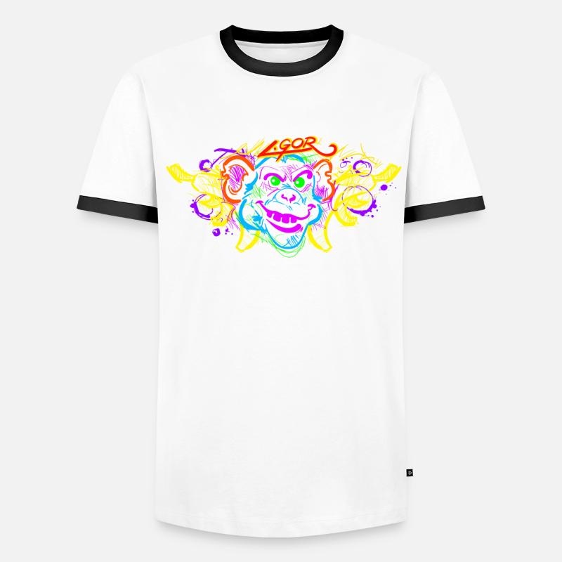 L.Gor Affe Schimpanse Männer Kontrast-T-Shirt