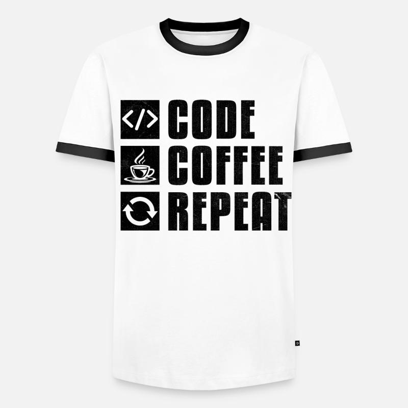Coffee Coding Programmer Coder Developer Nerd Coff Men's Ringer Shirt