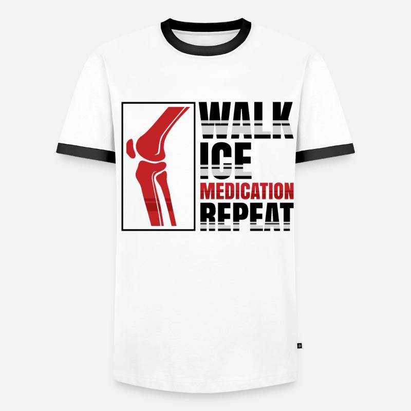 Walk Ice Medication Repeat Männer Kontrast-T-Shirt