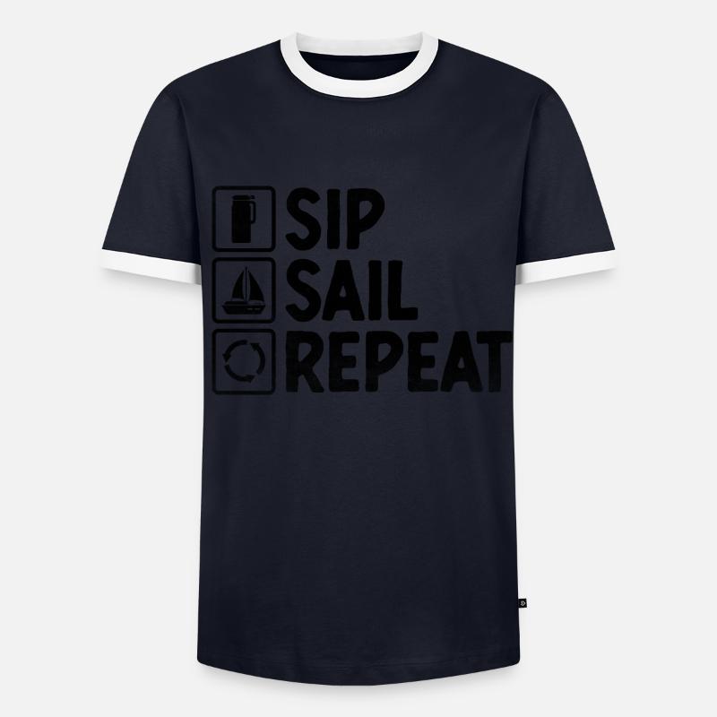 Sip Sail Repeat Paddelboot Männer Kontrast-T-Shirt