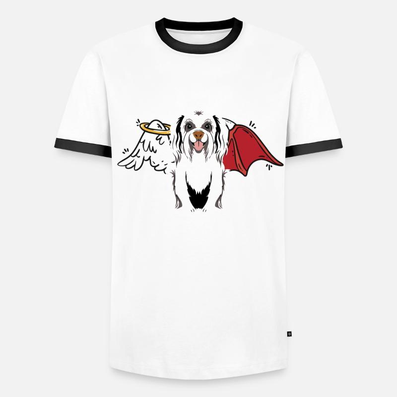 Hells, Dog, Angel, Devil, Heavenly, Devil, Dogs Men's Ringer Shirt