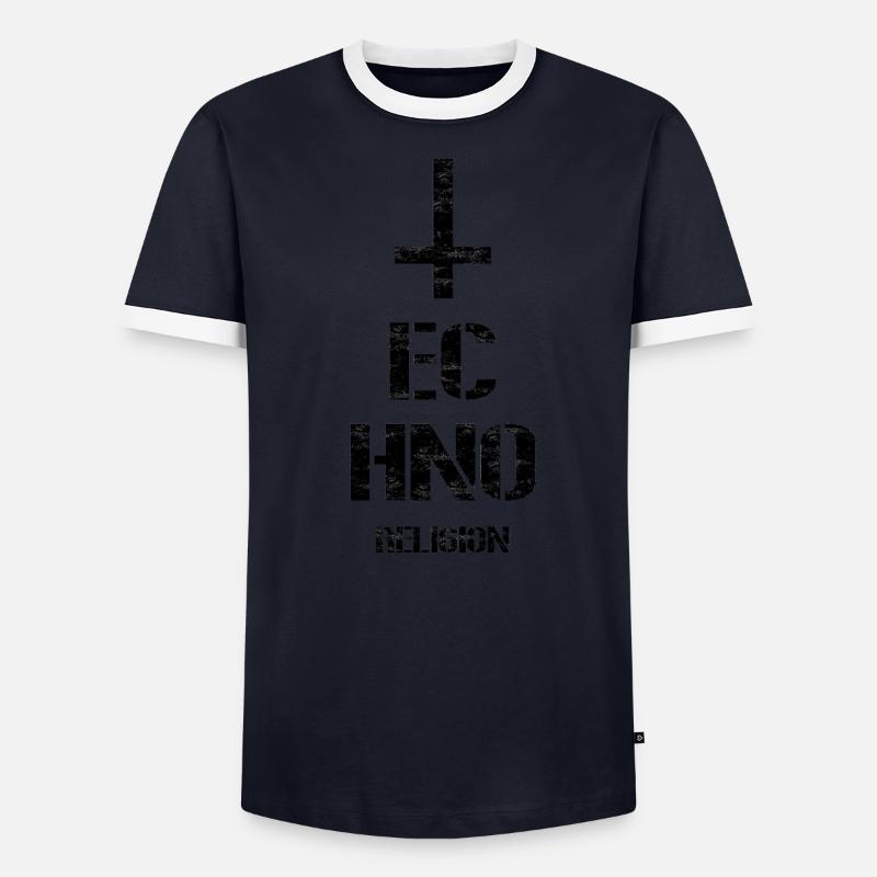 Techno - Rave - Geschenk - Techno merch - Kreuz Männer Kontrast-T-Shirt