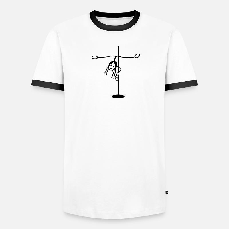 Figure de danse du pôle T-shirt contrasté Homme